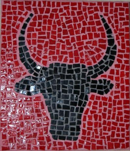 taureau en mosaïque taureau camarguais mosaique toro camarguais modèle
